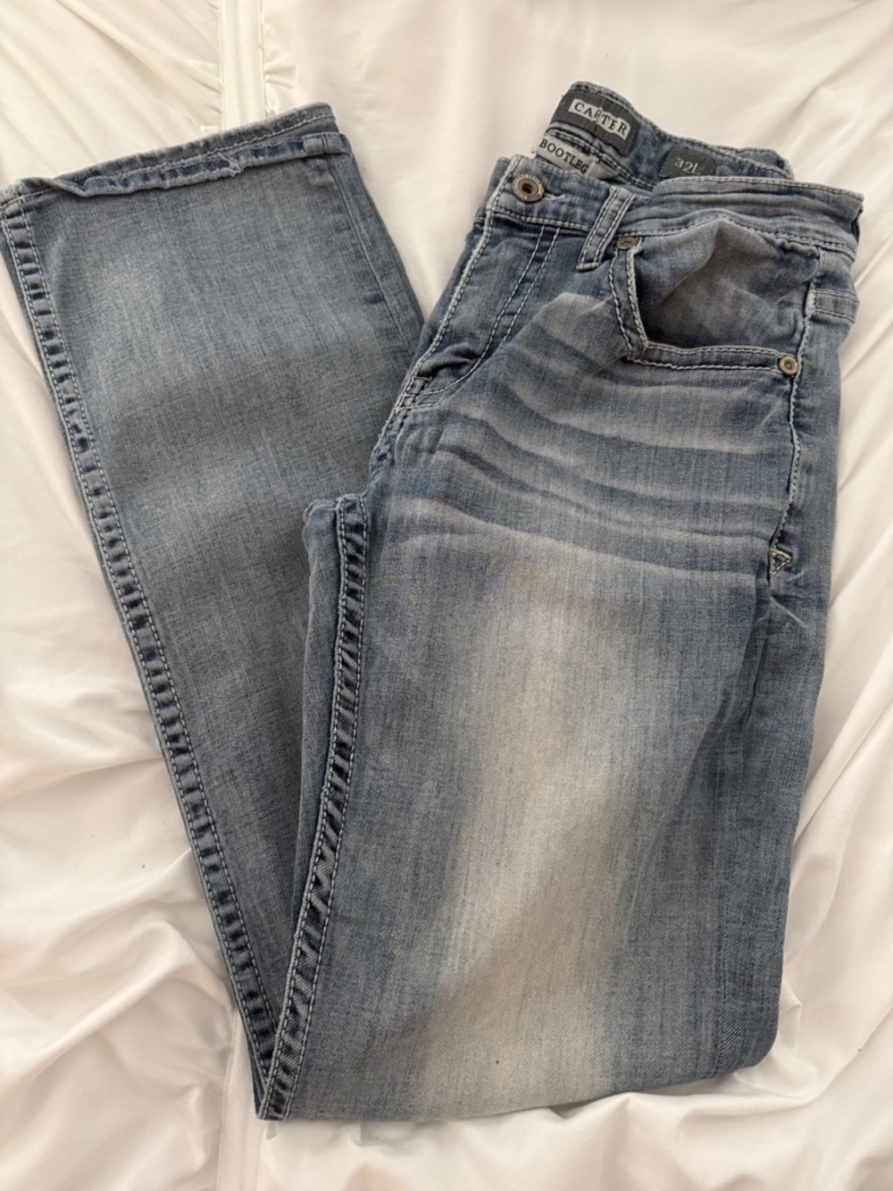 BKE Men's Light Blue Bootcut Jeans